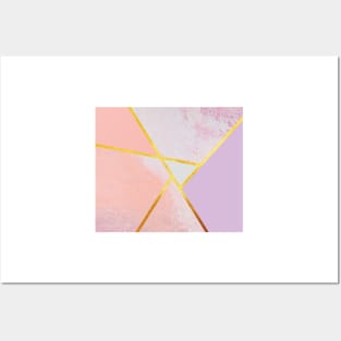Abstract paint print, color blocking pink Posters and Art